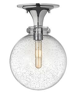 Medium Clear Seedy Globe Flush Mount