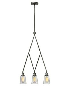 Gatsby Polished Antique Nickel Small Three Light Linear