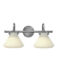 Small Retro Glass Two Light Vanity