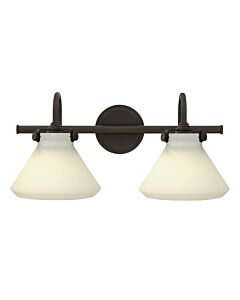 Small Retro Glass Two Light Vanity