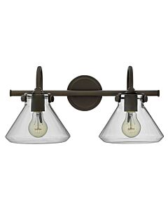 Small Retro Glass Two Light Vanity