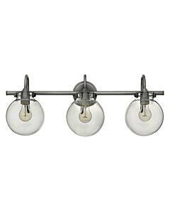 Medium Globe Glass Three Light Vanity