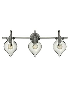 Teardrop Glass Three Light Vanity